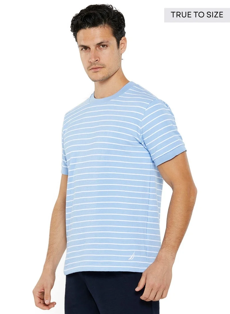 نوتيكا تيشيرت قطن بريميوم بقصة عادية وخطوط